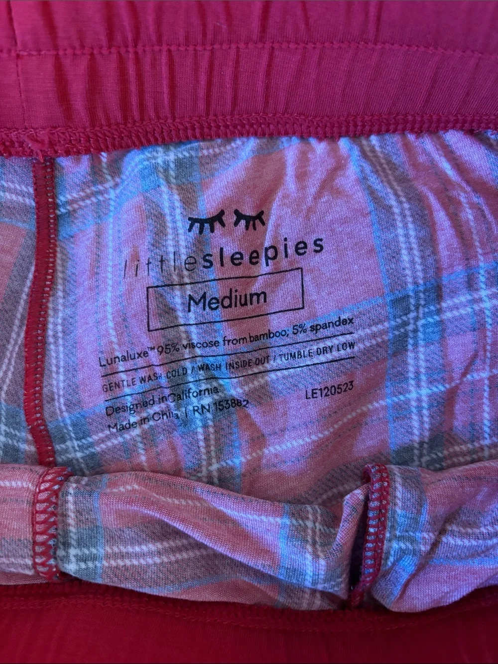 Little Sleepies Women’s Red Plaid Joggers Size M